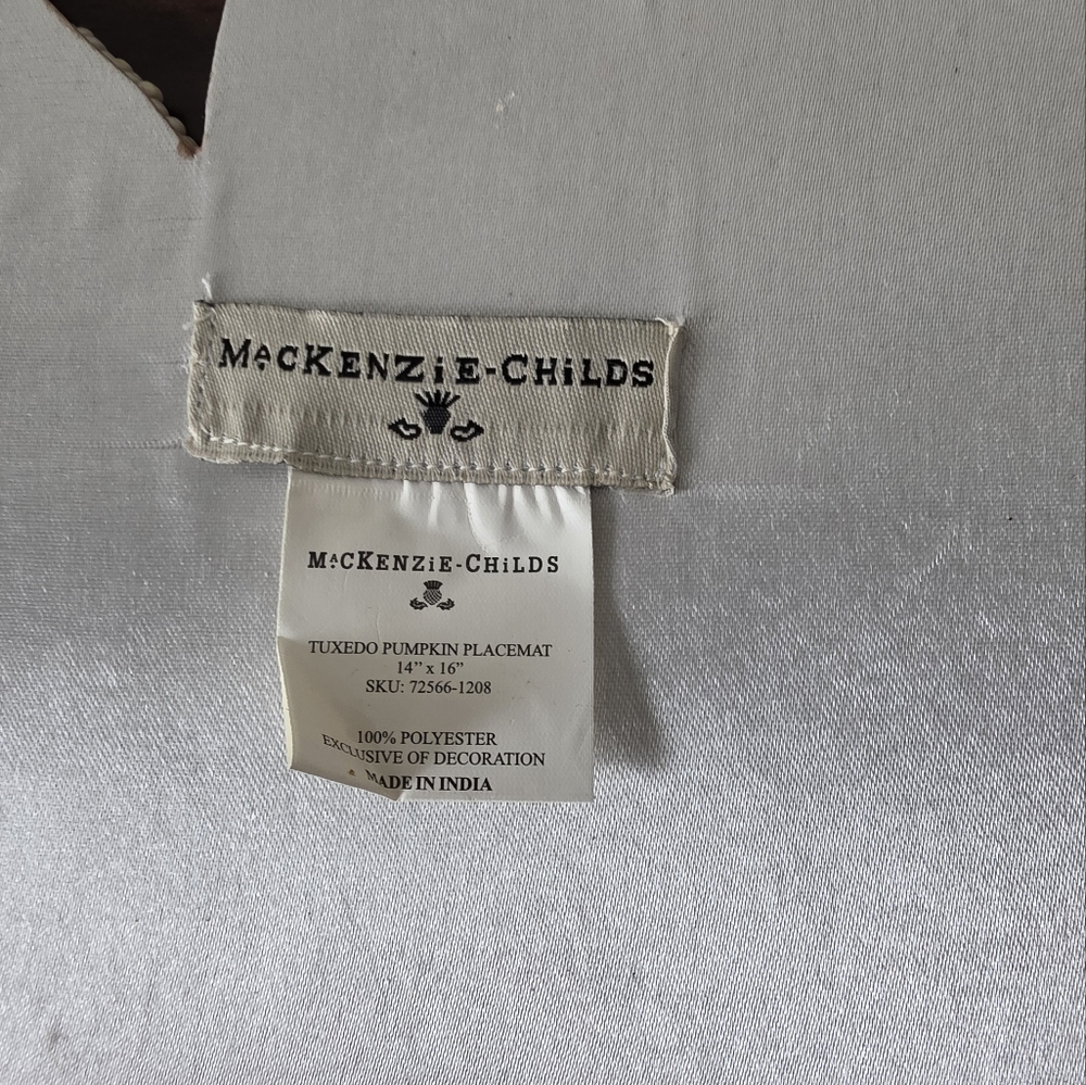 MacKenzie-Childs Tuxedo Pumpkin Placemats - Set of 2 - Picture 8 of 13